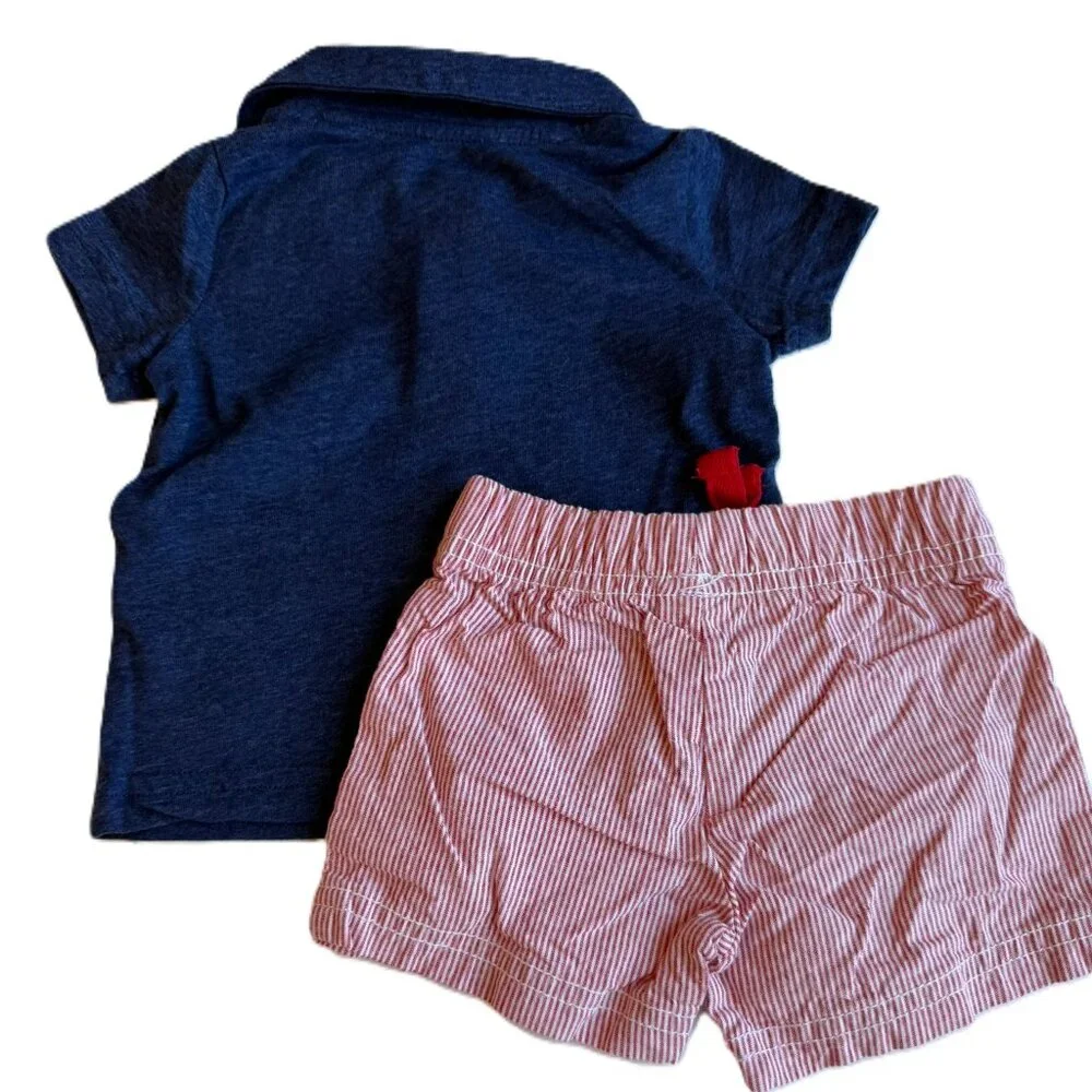 🚒 3/$15 | Boys Matching Shirts and Shorts 6M Firetruck 4 Piece Set